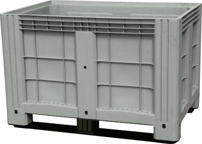 Контейнер SDBOX 1208 SS 1200х800х800 мм сплошной серый на полозьях. Изображение №1