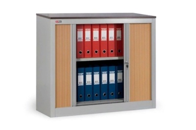 Шкаф офисный ДиКом КД-141 (1 полка) с дверьми-жалюзи. Изображение №1