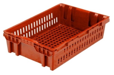 Ящик п/э хлебный 600х400х152,5 красный вес 1,4 кг.. Изображение №1