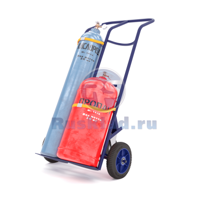 Тележка для двух газовых баллонов КП 2 (г/п 220кг) с фиксацией ремнём (без колёс) 1422х596х822. Изображение №1
