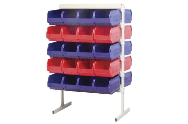 Фото стойка двухсторонняя 1500 стеллаж с ящиками 40 шт на сайте www.kiit.ru в интернет-каталоге КИИТ ☎ +7(800) 707-07-45