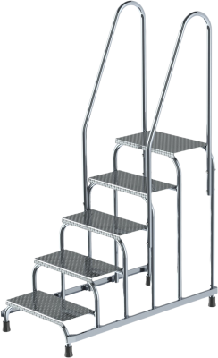 Монтажная подставка MEGAL (тип 1) 5 ступеней с двумя поручнями 050405 (3,0 м, 5 ступеней, 150 кг). Изображение №1