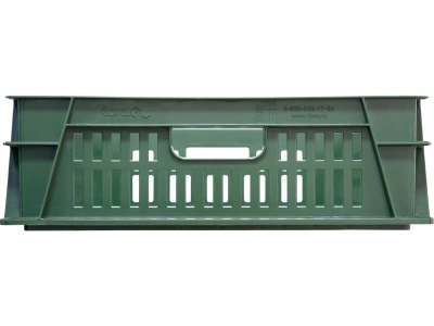 Хлебный перфорированный ящик 740х465х145 404-Т, объём 39, зелёный. Изображение №3