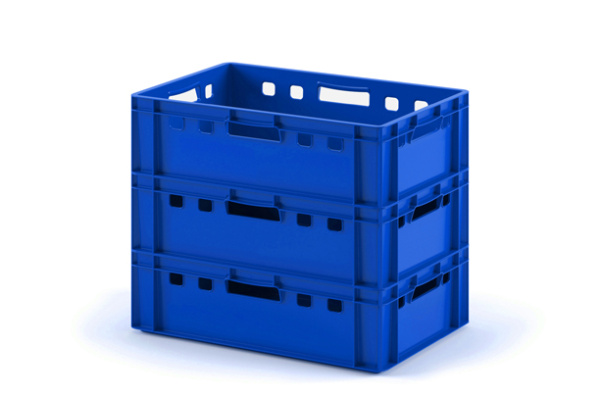 Фото пластиковый ящик для мяса iplast e2 12.422 600х400х200 синий на сайте www.kiit.ru в интернет-каталоге КИИТ ☎ +7(800) 707-07-45