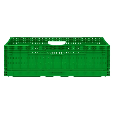Ящик складной  FC-6418 600х400х180 мм iPlast салатовый перфорированный. Изображение №5
