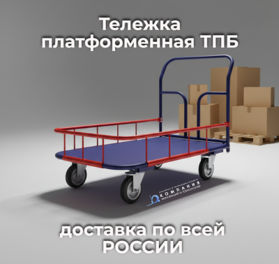 Тележка платформенная с бортиком 170 мм ТПБ 1 500х800. Изображение №1