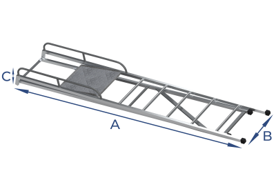 Лестница с платформой Megal ЛПФВА-2 с резиновыми башмаками. Изображение №2