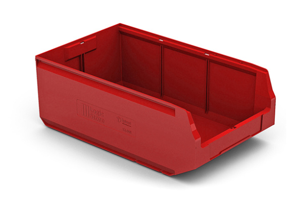 Фото складской лоток iplast 12.406 500х300х200 мм, красный на сайте www.kiit.ru в интернет-каталоге КИИТ ☎ +7(800) 707-07-45