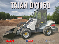 Мини-погрузчик TAIAN DY1150 на крупной стройке Планировка участков, погрузка сыпучих материалов и перемещение конструкций на объектах любого масштаба.