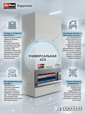 Автоматизированный склад ДиКом-Карусель 2450-525 H4000 19 кассет. Изображение №7