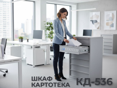 Шкаф картотечный ДиКом КД-536 | Широкий, 6 ящиков, формат А5/А6, нагрузка 50 кг на ящик. Изображение №8