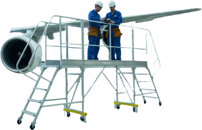 Рабочая передвижная алюминиевая площадка MEGAL ПААд-2,1х3,5хВО (высота 2,1 м, длина 3,5 м, грузоподъемность 300 кг). Изображение №1