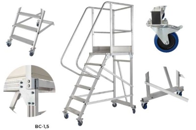 Лестница с платформой на колесах Megal ВС-1,5. Изображение №1