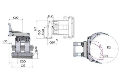 Захваты для рулонов бумаги с функцией наклона 90° с раздельными лапами (CT-S). Изображение №1