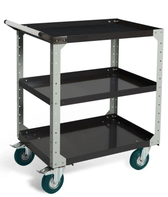 Тележка инструментальная ДиКом TS-800.01 | 3 полки, колеса с тормозом, нагрузка 120 кг. Изображение №2