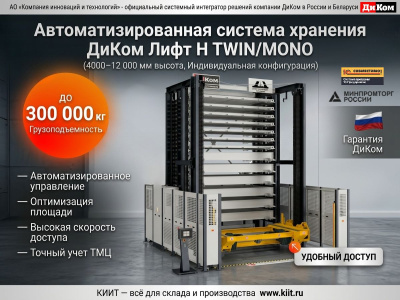 Автоматизированная система хранения ДиКом Лифт H TWIN/MONO (до 300 000 кг, 4000–12 000 мм). Изображение №2