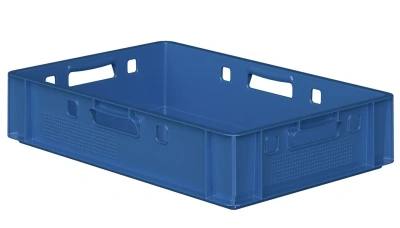 Пластиковый ящик для мяса Iplast E1 12.421 600х400х120 синий. Изображение №2