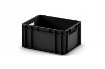 Пластиковый ящик EC-4322 12.310 400х300х220 мм черный с усиленным дном. Изображение №1