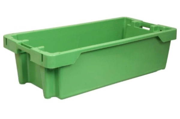 Фото ящик п/э рыбный 800х400х225 сплошной зеленый на сайте www.kiit.ru в интернет-каталоге КИИТ ☎ +7(800) 707-07-45
