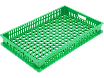 Хлебный перфорированный ящик 740х465х95 объём 23, изумрудный. Изображение №1