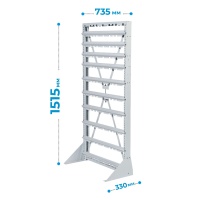 Фото стойка с пластиковыми ящиками 58 штук стелла-техник а1-08-02-01 на сайте www.kiit.ru в интернет-каталоге КИИТ ☎ +7(800) 707-07-45 Изображение №7