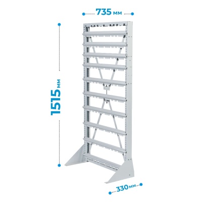Стойка с пластиковыми ящиками 58 штук Стелла-техник А1-08-02-01. Изображение №7