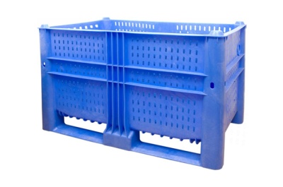 Контейнер BoxPallet 10-080-ОМ-ТН (740) 1200х800х740 мм перфорированный синий. Изображение №1