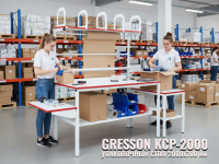 Одновременная работа двух операторов на длинном столе GRESSON КСР-2000 благодаря длине 2000 мм.