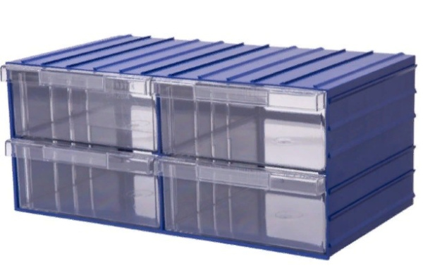 Фото контейнер с 4-мя выдвижными лотками plastic drawer 204x370x160 мм на сайте www.kiit.ru в интернет-каталоге КИИТ ☎ +7(800) 707-07-45