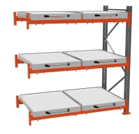 Фото доп. стеллаж с выкатными платформами (3 яруса) 2000х1880х1000 мм на сайте www.kiit.ru в интернет-каталоге КИИТ ☎ +7(800) 707-07-45 Изображение №2