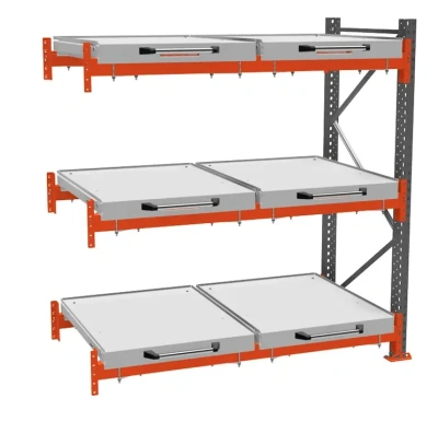 Доп. стеллаж с выкатными платформами (3 яруса) 2000х1880х1000 мм. Изображение №2