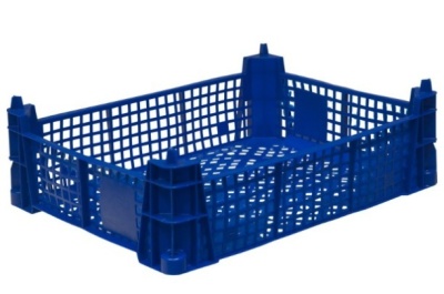 Ящик п/э под грибы шампиньоны 400х300х110 синий. Изображение №1