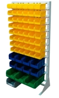 Фото стойка с пластиковыми ящиками 58 штук стелла-техник а1-08-02-01 на сайте www.kiit.ru в интернет-каталоге КИИТ ☎ +7(800) 707-07-45