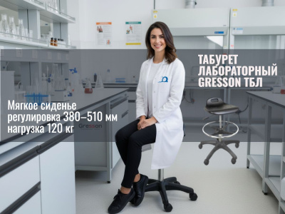 Табурет лабораторный Gresson ТБЛ (мягкое сиденье, регулировка высоты, до 120 кг). Изображение №4