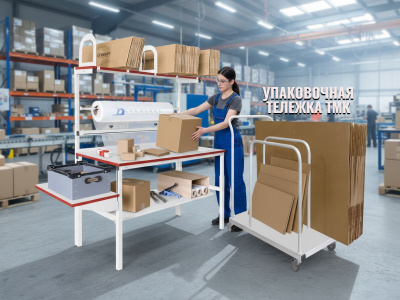 Тележка для картонных коробок GRESSON ТМК (передвижная, 3 секции, до 120 кг). Изображение №3