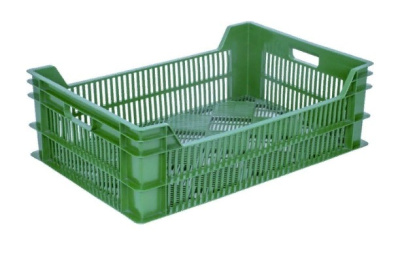 Ящик п/э фруктовый 600х400х200 зеленый. Изображение №1