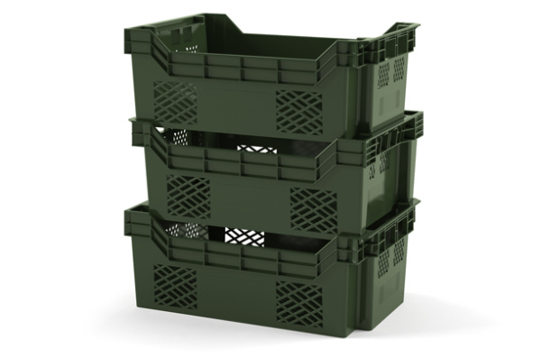 Фото пластиковый ящик поворотный вкладываемый iplast 12.416 600х400х245 зеленый на сайте www.kiit.ru в интернет-каталоге КИИТ ☎ +7(800) 707-07-45