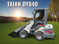 Мини-погрузчик TAIAN DY840 в ландшафтном дизайне Планировка рельефа, погрузка грунта, перемещение растений и материалов для благоустройства.
