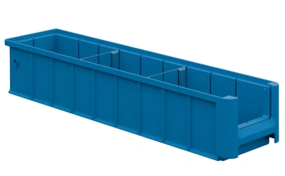 Полочный контейнер iPlast SK-5109 (500х117х90 мм, голубой, с 2 поперечными перегородками). Изображение №11