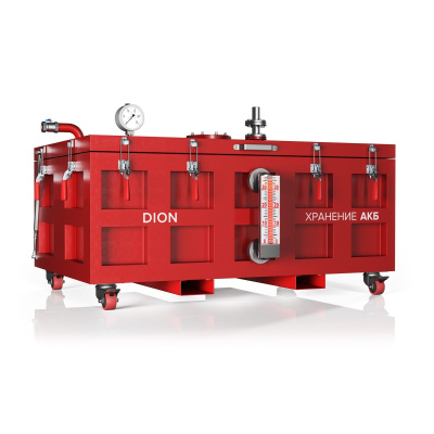 Контейнер для повреждённых литий-ионных аккумуляторов DION LI-SAFE 1500 (огнестойкость 120 мин, 800х1000х1500 мм). Изображение №2