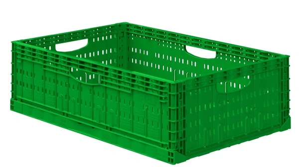 Складной ящик FC-6418 600х400х180 мм iPlast салатовый перфорированный