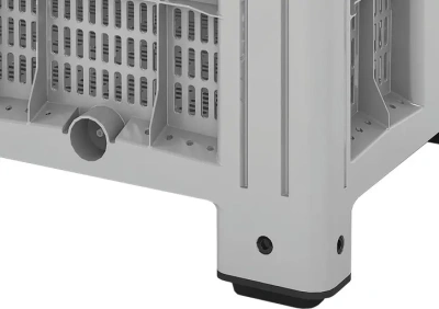 Контейнер SDBOX 1208 P 1200х800х800 мм перфорированный серый на ножках. Изображение №2