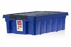 Синий ящик Rox Box 35 литров с крышкой и клипсами 