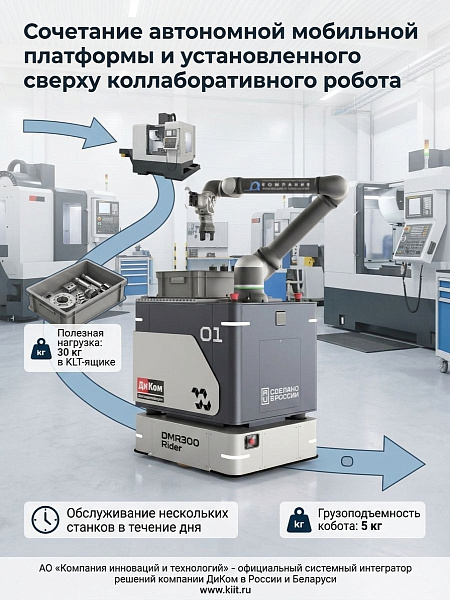 Роботизированное решение DMR 300 Rider | Перевозка комплектующих и оснастки, гибкая интралогистика