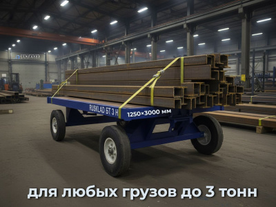 Большегрузная тележка RUSKLAD БТ 3 Н 1250х3000 | Для длинномерных грузов 3 метра 3 тонны. Изображение №4