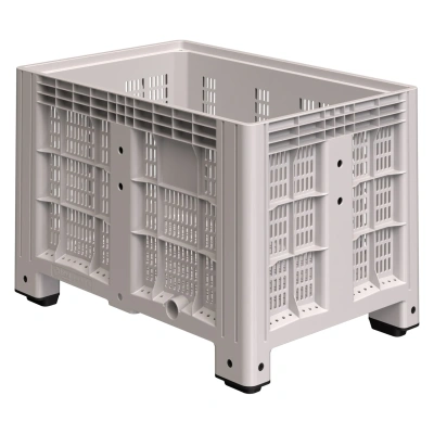 Большой пластиковый контейнер IBOX 1200х800х800 (перфорированный, на ножках). Изображение №2