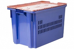 Ящик Futura Zip Safe PRO 600х400х400 сплошное дно синий с оранжевой крышкой