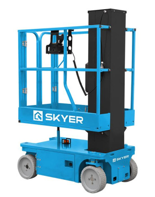 Вертикальный самоходный телескопический подъемник SKYER VM 0823 (8 м, 230 кг, 2×12/100 Ач). Изображение №2