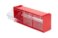 Фото короб красный стелла mini 102/3 с тремя откидными прозрачными ящиками на сайте www.kiit.ru в интернет-каталоге КИИТ ☎ +7(800) 707-07-45 Изображение №2