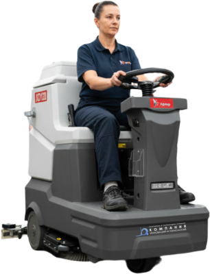 Аккумуляторная поломоечная машина Xgroup XD120 с местом для оператора. Изображение №1